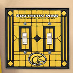 Southern Mississippi Golden Eagles NCAA College Art Glass Double Light Switch Plate Cover