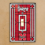 Nebraska Huskers NCAA College Art Glass Single Light Switch Plate Cover