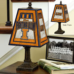 Illinois Illini NCAA College Art Glass Table Lamp