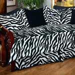 Black/White Zebra Print Daybed Bed-In-A-Bag