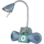 iPod-compatible MP3 Music Player Desk Lamp - Blue
