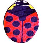 Red Ladybug Rug (35" x 39")