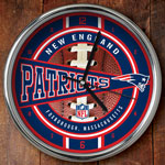 New England Patriots NFL 12" Chrome Wall Clock