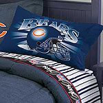 Chicago Bears Queen Size Pinstripe Sheet Set