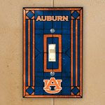 Auburn Tigers NCAA College Art Glass Single Light Switch Plate Cover