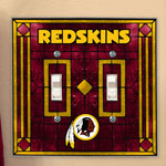 Washington Redskins NFL Art Glass Double Light Switch Plate Cover