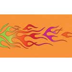 Flame Wall Border with Orange Background