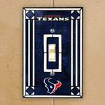 Houston Texans NFL Art Glass Single Light Switch Plate Cover