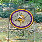 Minnesota Vikings NFL Stained Glass Outdoor Yard Sign
