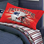 New England Patriots Twin Size Pinstripe Sheet Set