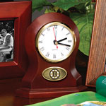 Boston Bruins NHL Brown Desk Clock