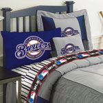 Milwaukee Brewers Authentic MLB Team Jersey Bedding Twin Size Comforter / Sheet Set