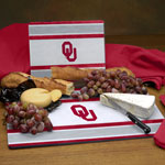 Oklahoma Sooners NCAA College Glass Cutting Board Set