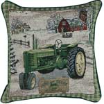 John Deere Antique Tapestry Pillow