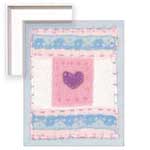 Patchwork Heart II - Contemporary mount print with beveled edge