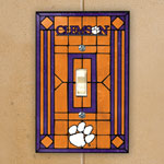 Clemson Tigers NCAA College Art Glass Single Light Switch Plate Cover