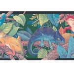 Colorful Lizards Wall Border with Black Trim