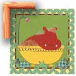 Rub a Dub Hippo - Contemporary mount print with beveled edge