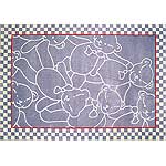 Bear Outline Blue Rug (5'3" x 7'6")