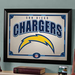 San Diego Chargers NFL Framed Glass Mirror