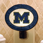 Michigan Wolverines NCAA College Art Glass Nightlight