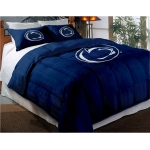 Penn State Nittany Lions College Twin Chenille Embroidered Comforter Set with 2 Shams 64" x 86"