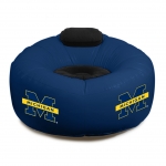 Michigan Wolverines NCAA College Vinyl Inflatable Chair w/ faux suede cushions