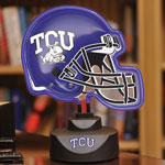 Texas Christian Horned Frogs NCAA College Neon Helmet Table Lamp