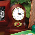 New Jersey Devils NHL Brown Desk Clock