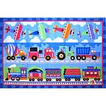 Trains, Planes & Trucks Rug (19" x 29")