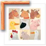 Farmyard Friends - Contemporary mount print with beveled edge