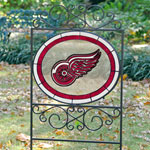 Detroit Redwings NHL Stained Glass Outdoor Yard Sign