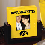 Iowa Hawkeyes NCAA College Art Glass Photo Frame Coaster Set
