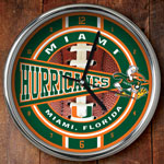 Miami Hurricanes UM NCAA College 12" Chrome Wall Clock