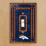 Denver Broncos NFL Art Glass Single Light Switch Plate Cover