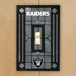 Oakland Raiders NFL Art Glass Single Light Switch Plate Cover
