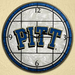 Pittsburgh Panthers NCAA College 12" Round Art Glass Wall Clock