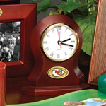 Kansas City Chiefs NFL Brown Desk Clock