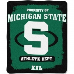 Michigan State Spartans College "Property of" 50" x 60" Micro Raschel Throw