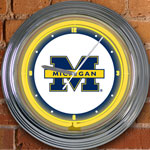 Michigan Wolverines NCAA College 15" Neon Wall Clock