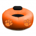Clemson Tigers NCAA College Vinyl Inflatable Chair w/ faux suede cushions