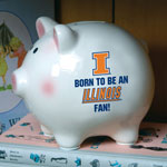 Illinois Illini NCAA College Ceramic Piggy Bank