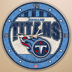 Tennessee Titans NFL 12" Round Art Glass Wall Clock