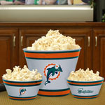 Miami Dolphins NFL Melamine 3 Bowl Serving Set