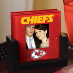 Kansas City Chiefs NFL Art Glass Photo Frame Coaster Set