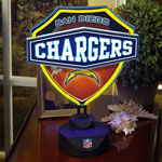 San Diego Chargers NFL Neon Shield Table Lamp