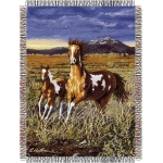 Hautman Bros. HB Running Pintos 48" x 60" Metallic Tapestry Throw