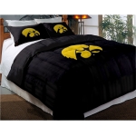 Iowa Hawkeyes College Twin Chenille Embroidered Comforter Set with 2 Shams 64" x 86"