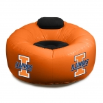Illinois Fighting Illini NCAA College Vinyl Inflatable Chair w/ faux suede cushions