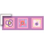 Posie Power Horizontal Picture Posies Blue - Contemporary mount print with beveled edge